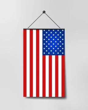 Vertical hanging US flag Stock Illustration