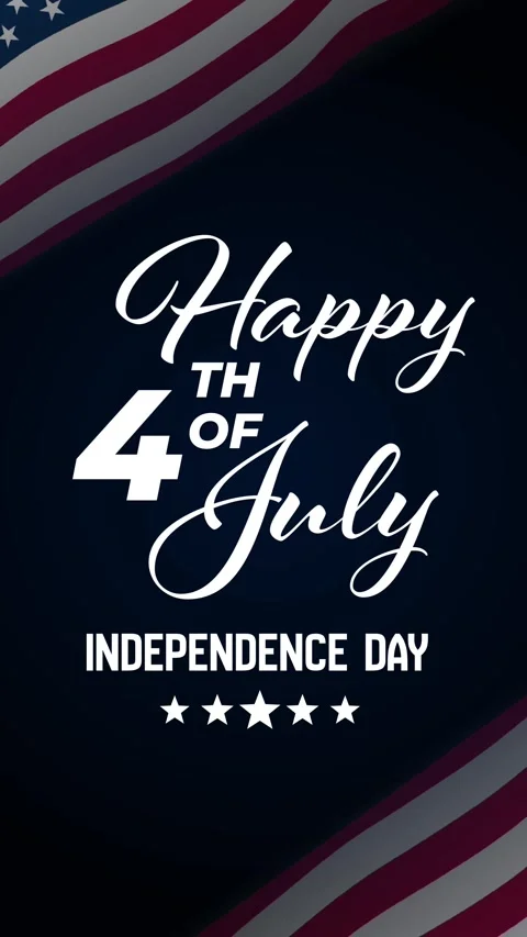 Vertical Happy 4th of July Independence Day Animation Patriotic USA Background Vídeos de archivo 336800296