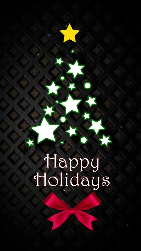 Vertical Happy Holidays Star Tree 4K Loop Stock Footage 292568041