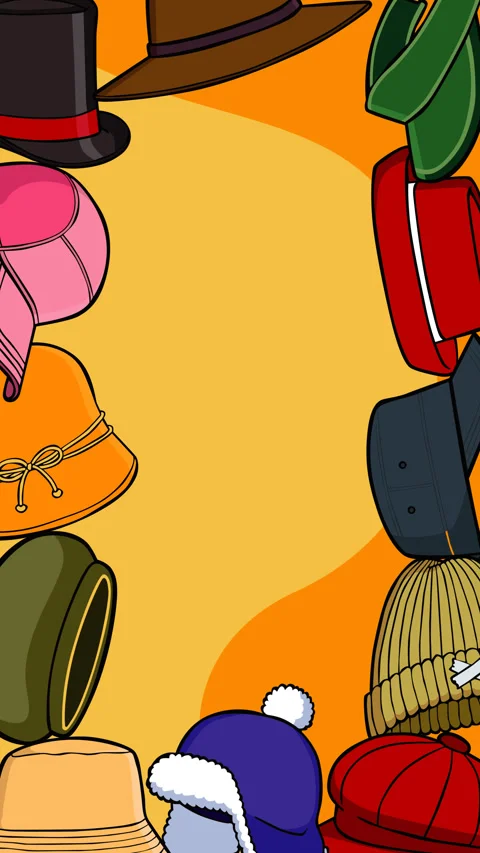 Vertical Hats Frame Background Video Footage Stock Footage 331861391