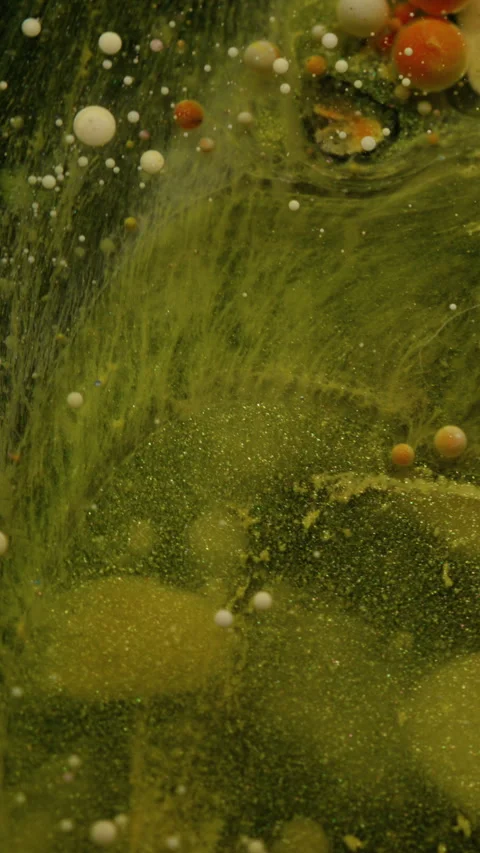 Vertical haze flow oil blob colorful paint drop Stock Footage 314495565