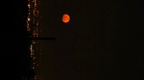 Vertical HD 1080p close - Super Moon full perigee March 2011 Tucson Arizona Stock Footage