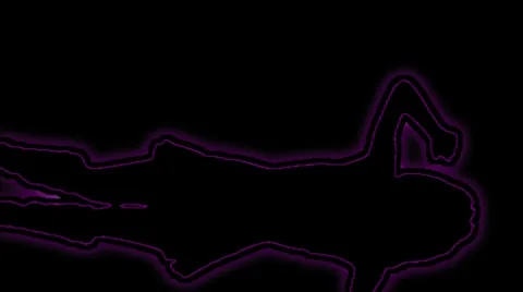 Vertical HD sexy dancer silhouette - magenta neon on black VJ and DJ FX Stock Footage