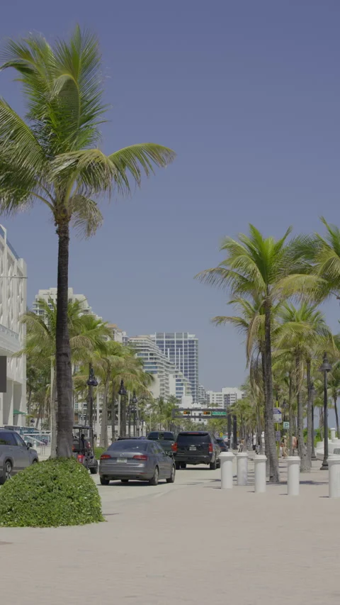 Vertical HDR video Spring Break on Fort Lauderdale Beach Florida 4k 2026 Stock Footage 331308120