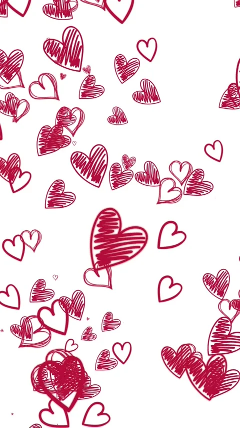 Vertical Hearts Background Loop Stock Footage 316751090