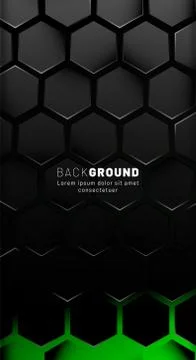 Vertical hexagon background. Gradient color light pattern with dark backgroun Stock Illustration