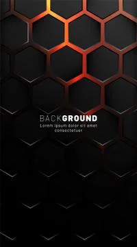 Vertical hexagon background. Gradient color light pattern with dark backgroun Stock Illustration