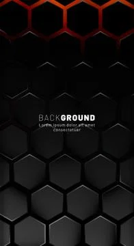 Vertical hexagon background. Gradient color light pattern with dark backgroun Stock Illustration