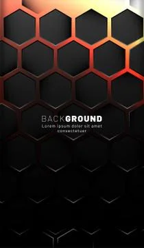 Vertical hexagon background. Gradient color light pattern with dark backgroun Illustrazione stock