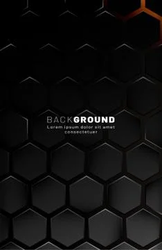 Vertical hexagon background. Gradient color light pattern with dark backgroun Stock Illustration