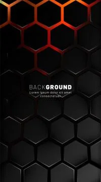 Vertical hexagon background. Gradient color light pattern with dark backgroun Stock Illustration