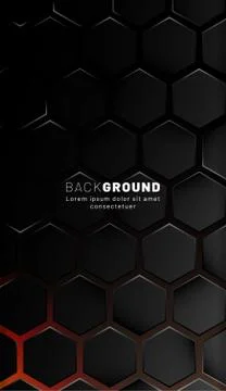 Vertical hexagon background. Gradient color light pattern with dark backgroun Stock Illustration