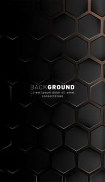 Vertical hexagon background. Gradient color light pattern with dark backgroun Stock Illustration