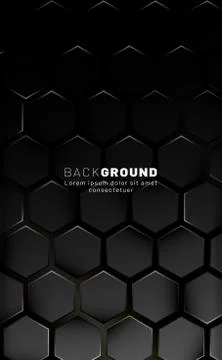 Vertical hexagon background. Gradient color light pattern with dark backgroun Stock Illustration