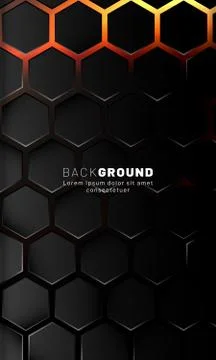 Vertical hexagon background. Gradient color light pattern with dark backgroun Stock Illustration