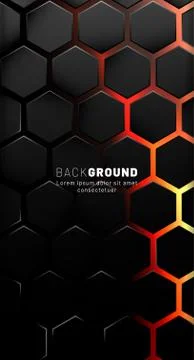 Vertical hexagon background. Gradient color light pattern with dark backgroun イラスト素材