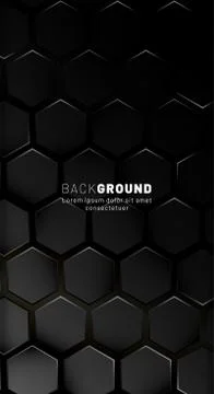 Vertical hexagon background. Gradient color light pattern with dark backgroun Illustrazione stock