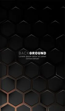 Vertical hexagon background. Gradient color light pattern with dark backgroun Stock Illustration