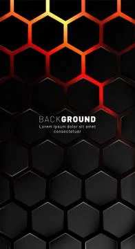 Vertical hexagon background. Gradient color light pattern with dark backgroun イラスト素材