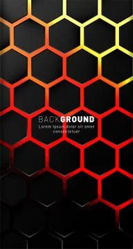 Vertical hexagon background. Gradient color light pattern with dark backgroun 스톡 일러스트