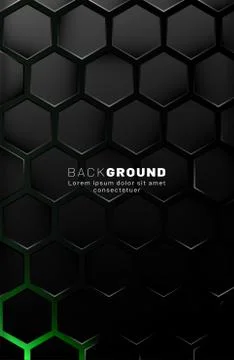 Vertical hexagon background. Gradient color light pattern with dark backgroun Illustrazione stock