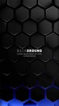 Vertical hexagon background. Gradient color light pattern with dark backgroun Stock Illustration