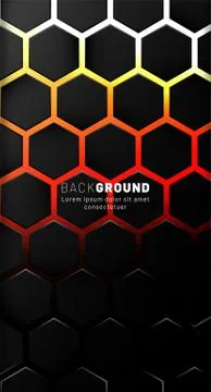 Vertical hexagon background. Gradient color light pattern with dark backgroun 스톡 일러스트