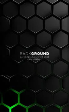 Vertical hexagon background. Gradient color light pattern with dark backgroun Stock Illustration