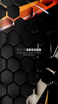 Vertical hexagon background. Gradient color light pattern with dark backgroun Stock Illustration