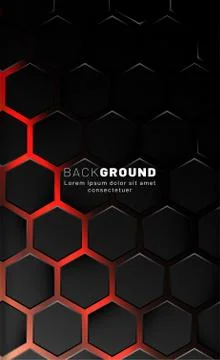 Vertical hexagon background. Gradient color light pattern with dark backgroun Stock Illustration