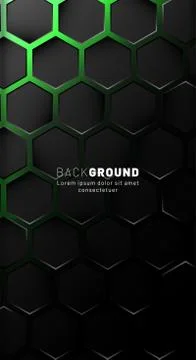 Vertical hexagon background. Gradient color light pattern with dark backgroun Stock Illustration