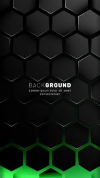 Vertical hexagon background. Gradient color light pattern with dark backgroun Illustrazione stock