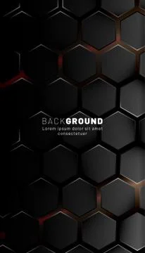 Vertical hexagon background. Gradient color light pattern with dark backgroun Stock Illustration