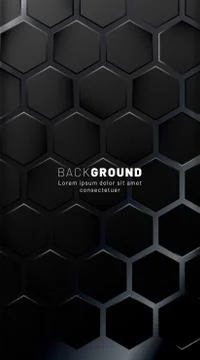 Vertical hexagon background. Gradient color light pattern with dark backgroun Stock Illustration