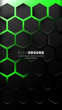 Vertical hexagon background. Gradient color light pattern with dark backgroun Illustrazione stock