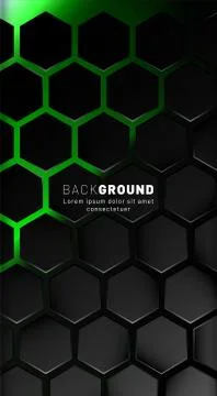 Vertical hexagon background. Gradient color light pattern with dark backgroun Stock Illustration
