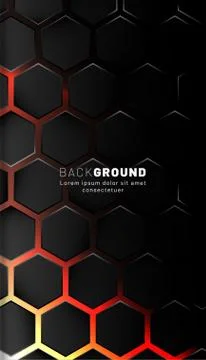 Vertical hexagon background. Gradient color light pattern with dark backgroun 스톡 일러스트