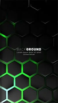 Vertical hexagon background. Gradient color light pattern with dark backgroun Illustrazione stock