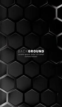 Vertical hexagon background. Gradient color light pattern with dark backgroun Stock Illustration