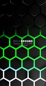 Vertical hexagon background. Gradient color light pattern with dark backgroun 스톡 일러스트