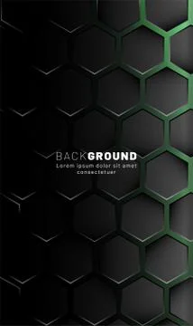 Vertical hexagon background. Gradient color light pattern with dark backgroun Illustrazione stock