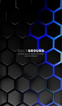Vertical hexagon background. Gradient color light pattern with dark backgroun イラスト素材
