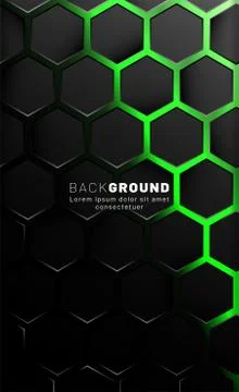 Vertical hexagon background. Gradient color light pattern with dark backgroun Stock Illustration