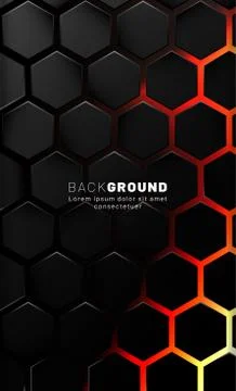 Vertical hexagon background. Gradient color light pattern with dark backgroun Stock Illustration