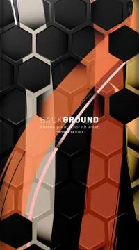 Vertical hexagon background. Gradient color light pattern with dark backgroun Stock Illustration