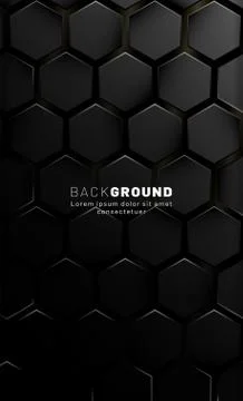 Vertical hexagon background. Gradient color light pattern with dark backgroun Stock Illustration