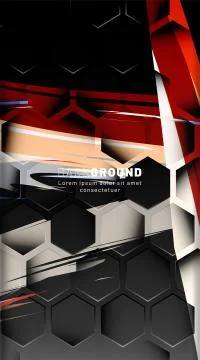 Vertical hexagon background. Gradient color light pattern with dark backgroun Illustrazione stock
