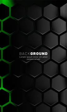 Vertical hexagon background. Gradient color light pattern with dark backgroun Stock Illustration