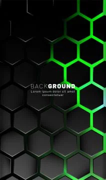 Vertical hexagon background. Gradient color light pattern with dark backgroun Stock Illustration