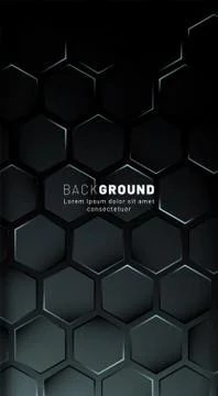 Vertical hexagon background. Gradient color light pattern with dark backgroun Stock Illustration